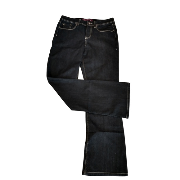 Women's Size 8 Extra Dark Rinse Flare Jeans Denim Gloria Vanderbilt "Isabelle" - Picture 7 of 16